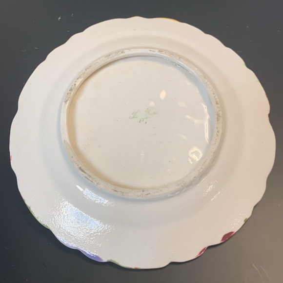 VINTAGE MAJOLICA STYLE JAPAN TUTTI FRUTTI SINGLE HANDLE LEMON SERVER PLATE 6” - Picture 5 of 7